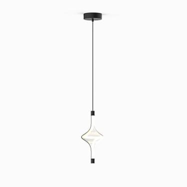 Imagem de Lustre Pedente Luminaria 16Cm Preto Moderno Branco Quente 8W