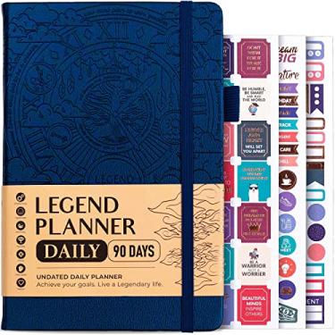 Imagem de Legend Planner Diariamente por 3 meses – Planejador semanal e diário mensal de luxo sem data para atingir seus objetivos e viver mais feliz. Caderno organizador e diário de produtividade. Capa dura A5