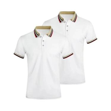 Imagem de Camisa Polo Masculina De Verão 2 Peças Respirável Casual Para Escritór
