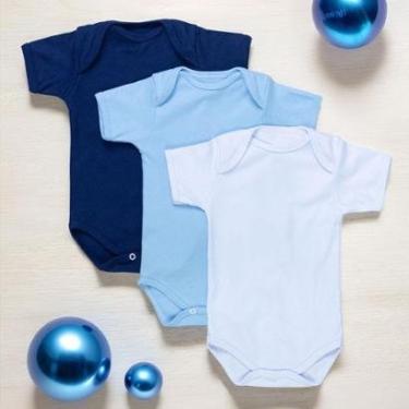 Imagem de Kit Body Para Bebê Menino Manga Curta 3 Pçs Básico Colors-Unissex