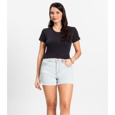Imagem de Shorts Jeans Feminino Adulto Básico Select Azul, 42, Azul