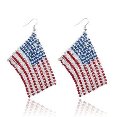 Imagem de Brincos femininos de lantejoulas verdes para dia de São Parikh, brincos de rede de strass de malha, borlas, presentes de festival irlandês, acessórios de joias verdes, Middle, Liga de aço, Sem pedra