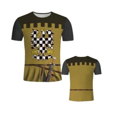 Imagem de Camiseta Masculina Oversized De Verão Com Estampa De Cavaleiro, Estilo