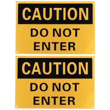 Imagem de PATIKIL Caution Do Not Enter letreiro 30 x 20 cm, 2 peças de alumínio Danger Do Not Enter Sinais para Áreas Industriais Armazenamento Instalações Químicas, Preto em Amarelo e Amarelo em Preto