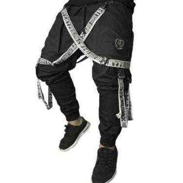 Imagem de Calça Jogger Masculina PRETA Trend Suspenders Tracks BRANCA-Unissex