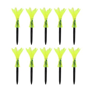 Imagem de SIWOTED 10 peças de suporte de bola de golfe de plástico ajustável altura estável acessórios de prática presente para golfista (Verde Transparente)