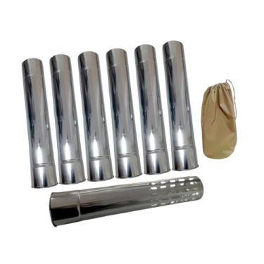 Imagem de KiBcsLic Tubos retos de chaminé, tubo de aço inoxidável anti-escaldante, exaustão para barraca, trilha, forno e fogão a lenha.