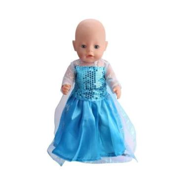Imagem de Boneca Reborn De 43 Cm Elsa Com Vestido Azul, Roupas De Fantasia Da Ra