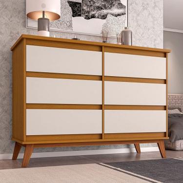 Imagem de Cômoda para Quarto Londres 6 Gavetas - Nature/off White