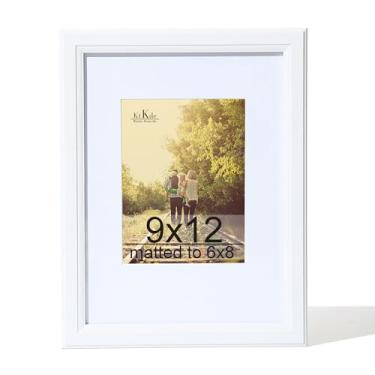 Imagem de KTKDE Moldura de madeira 23 x 30,5 cm, exiba imagens 15 x 20 com tapete ou 23 x 30 sem, vidro temperado, molduras brancas de 23 x 30,5 cm, porta-retratos para galeria de parede, melhor presente