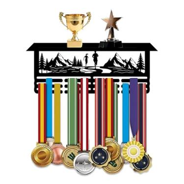 Imagem de Resama Suporte de exibição de medalha de corrida para fitas de prêmios Suporte de fita de corrida com tema esportivo personalizado para exibição de medalhas de parede - exibição de prêmios - exibição