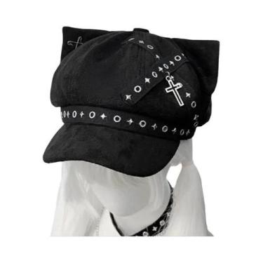 Imagem de Boné De Beisebol Com Orelhas De Gato Estilo Gótico Lolita Steampunk Y2