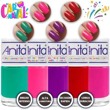 Imagem de Kit 5 Esmaltes Anita Coleção De Carnaval 2026