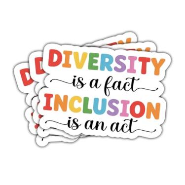 Imagem de Adesivo de 3 peças Diversity is a Fact Inclusion is an Act Funny Rainbow Pride Gift for Diversity is a Fact Adesivos LGBT Orgulho Igualdade Positivo Decalque de Carro para Laptop Garrafa Notebook