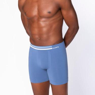 Imagem de Cueca Lupo Boxer Microfibra Alongada Sem Costura 442-003, Azul, P