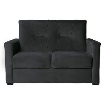Imagem de Sofá Pequeno 2 Lugares 1,35 Porta Controle No Braço Alice Preto