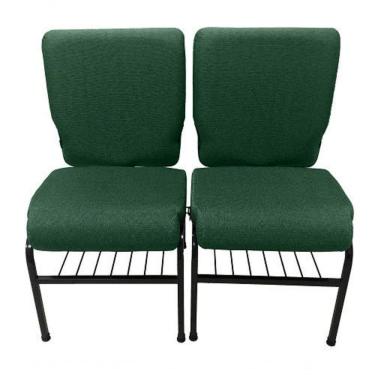 Imagem de 02 Cadeiras Para Igrejas C/ Porta Biblía E Porta Cálice Verde