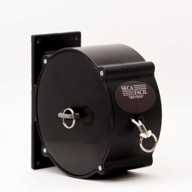 Imagem de Varal Recolhível Retrátil de Parede 30m Preto Seca Fácil Trevisan - No