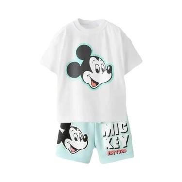 Imagem de Roupas De Verão Infantis Do Mickey Mouse, Camiseta De Manga Curta, Con