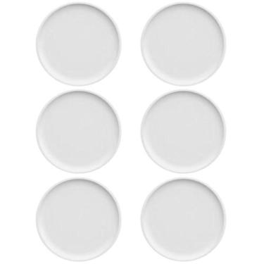 Imagem de Jogo 6 Pratos de Sobremesa Porcelana Branca Redondos 18,5cm Bold Germe