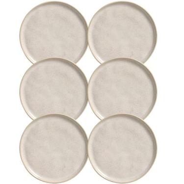 Imagem de Jogo 6 Pratos 21cm Cerâmica Off White Porto Brasil Para Sobremesa Mesa