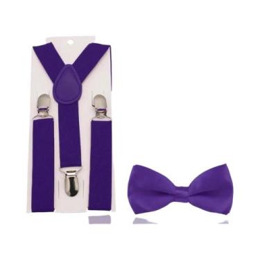 Imagem de Conjunto De Suspensórios Ajustáveis E Gravata Borboleta Para Crianças,