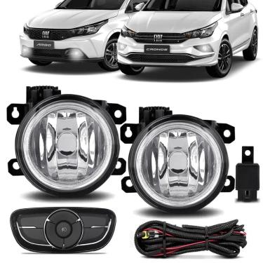 Imagem de Kit Farol Neblina Milha Argo Cronos 2017 até 2022 Botão de Painel