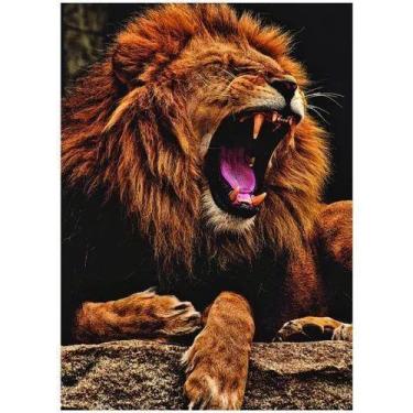 Imagem de Quadro Decorativo Leão 30x42cm Impressão Alta Qualidade - ARTSIM