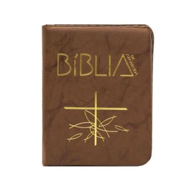 Imagem de Biblia de aparecida - bolso ziper flexivel marrom