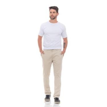 Imagem de Calça Masculina Sarja Social Plus Size Preta Branca Homem-Masculino