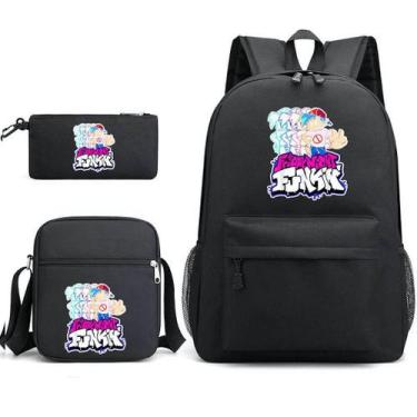 Imagem de Conjunto de mochilas Black Fridays Nights Anime Canvas para crianças -