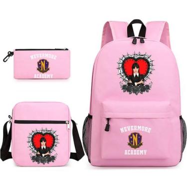 Imagem de Conjunto de mochilas escolares às quartas-feiras, desenhos animados pa