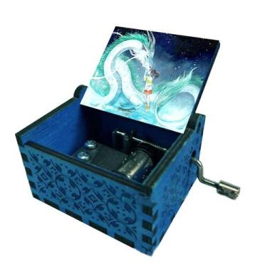 Imagem de Caixa de música Chihiros Hand Manivela Antiga de Madeira Esculpida 85g
