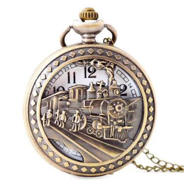 Imagem de Relógio de bolso Locomotive Quartz Retro para crianças - yiweisai