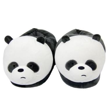 Imagem de Chinelos Cute Panda Warm Plush, antiderrapantes, para uso doméstico - 
