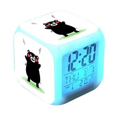 Imagem de Despertador digital LED Kumamons Square 8x8x8cm para crianças - yiweis
