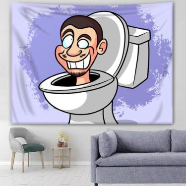 Imagem de Tapeçaria Skibidis Toilets Anime Mangá Design 150x100cm - Yiweisai