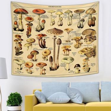 Imagem de Tapeçaria, cogumelo, estética de sala de parede, 150x130cm, microtecid