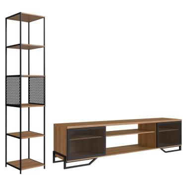 Imagem de Rack 180 Cm 2 Pt Estante Prateleira Industrial 27x23 Mell Preto Pp Mell Preto