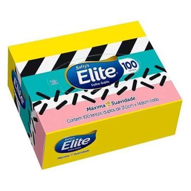 Imagem de Lenços de Papel Softy's Elite Folha Dupla Sem Perfume com 100 Unidades