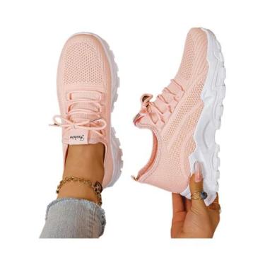 Imagem de Tênis Esportivos Femininos Respiráveis Em Malha, Casuais E Versáteis, 
