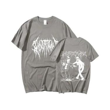 Imagem de Camiseta Unissex Com Estampa Gótica Rock Hip Hop, Estilo Solto, Moda D