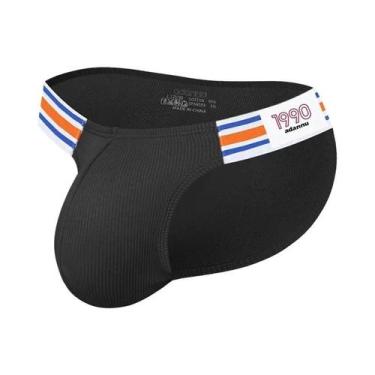 Imagem de Cuecas Masculinas De Algodão Listradas Azul Marinho, Modelo Biquíni De