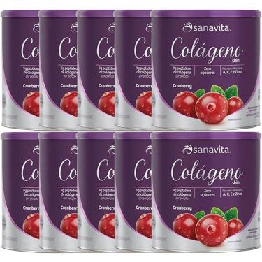 Imagem de Kit 10X Colágeno Skin - 300g Cranberry - Sanavita-Masculino