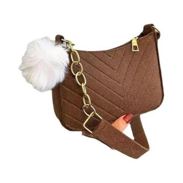 Imagem de Bolsa De Ombro Mini Feminina De Feltro, Bolsa De Mão Moderna Estilo Se