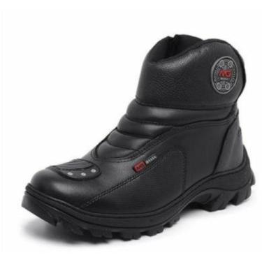 Imagem de Bota Motociclista Segurança Couro Proteção Biqueira Conforto - Shadow,
