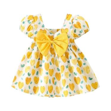 Imagem de Vestido Diário De Verão Com Estampa De Laço Para Meninas De 0 a 3 Anos