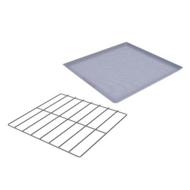 Imagem de Kit Grade Cromada 35x35 + Assadeira Perfurada Alumínio 35x35 Fornos Pr