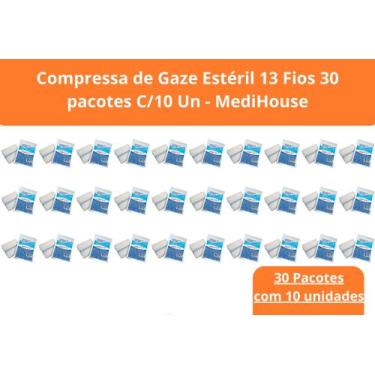 Imagem de Compressa de Gaze Estéril 13 Fios 30 pacotes C/10 Un - MediHouse - Med