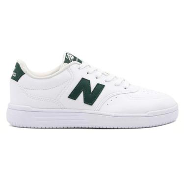 Imagem de Tênis New Balance BB80 Unissex, 38, Branco, Verde escuro